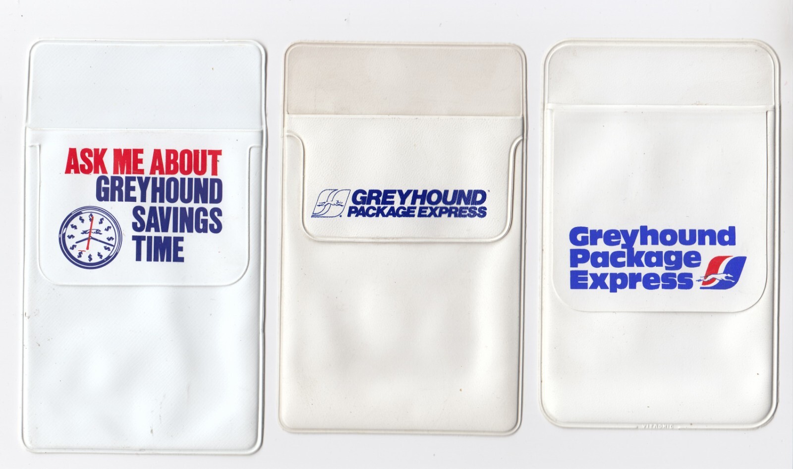 Greyhound Package Express Plastic Ticket Pouches