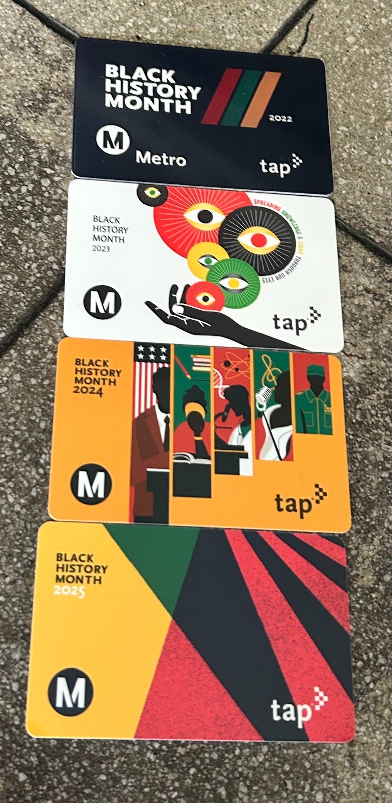 LA Metro Black History Month TAP Card Collection Set of 4 2022-2025