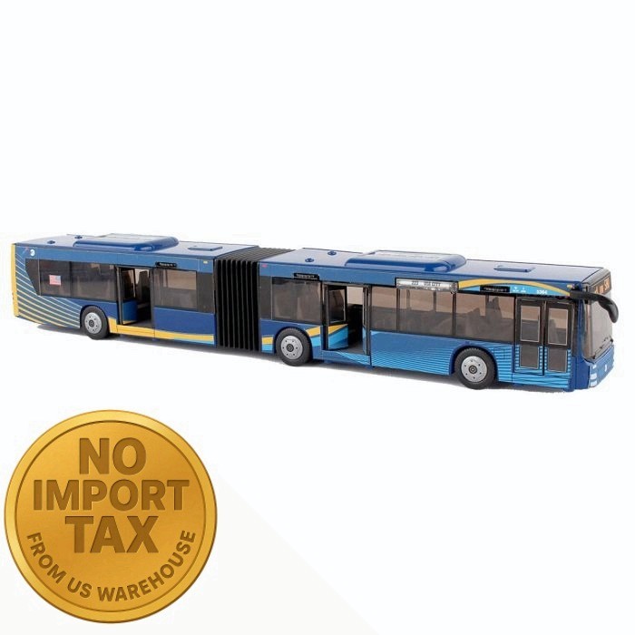 Daron MTA New York City Bus 16″ Articulated Bus RT8571 Toy, Blue , Brown