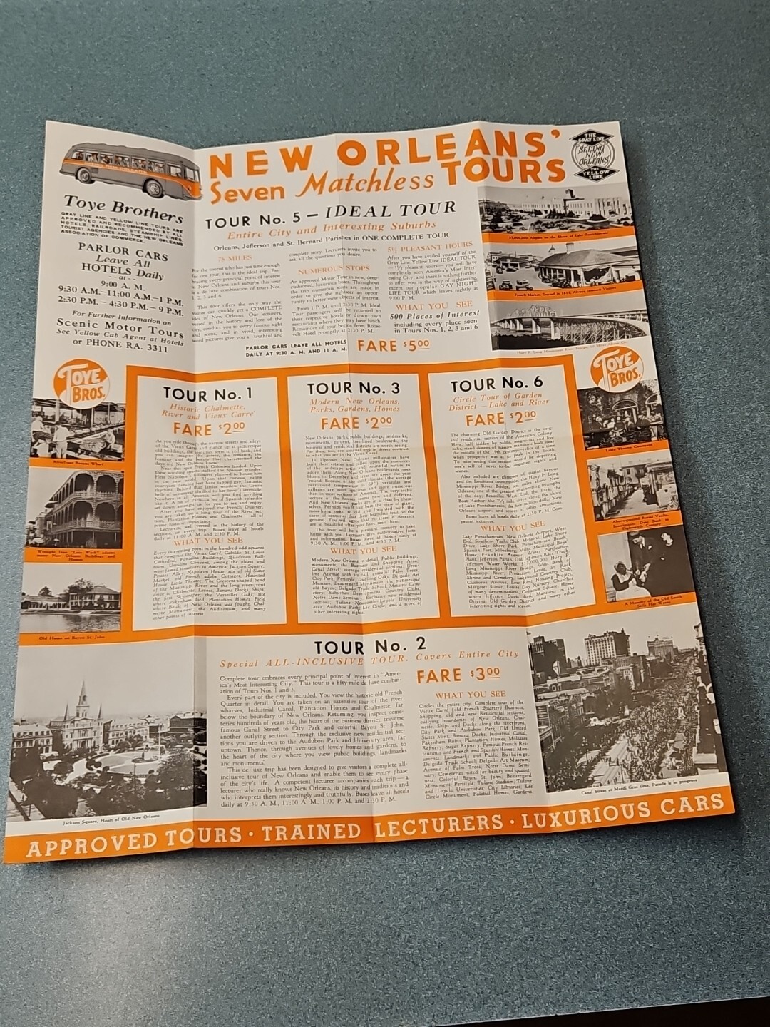 Seeing New Orleans Gray Line Brochure 1940’s