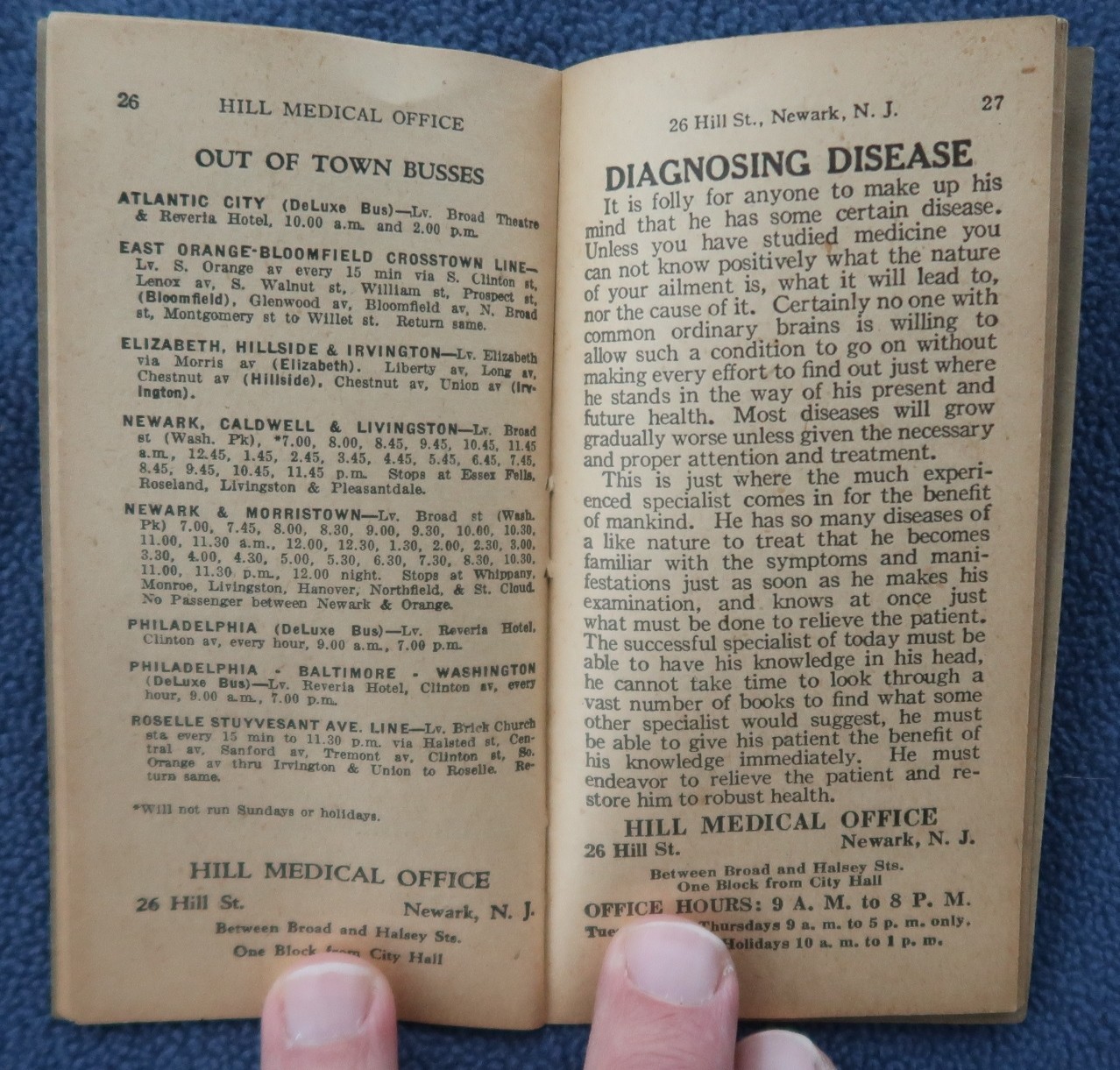 2 Vintage NEWARK NJ Trolley, Motor Bus and Health GUIDES 1932 & 1935