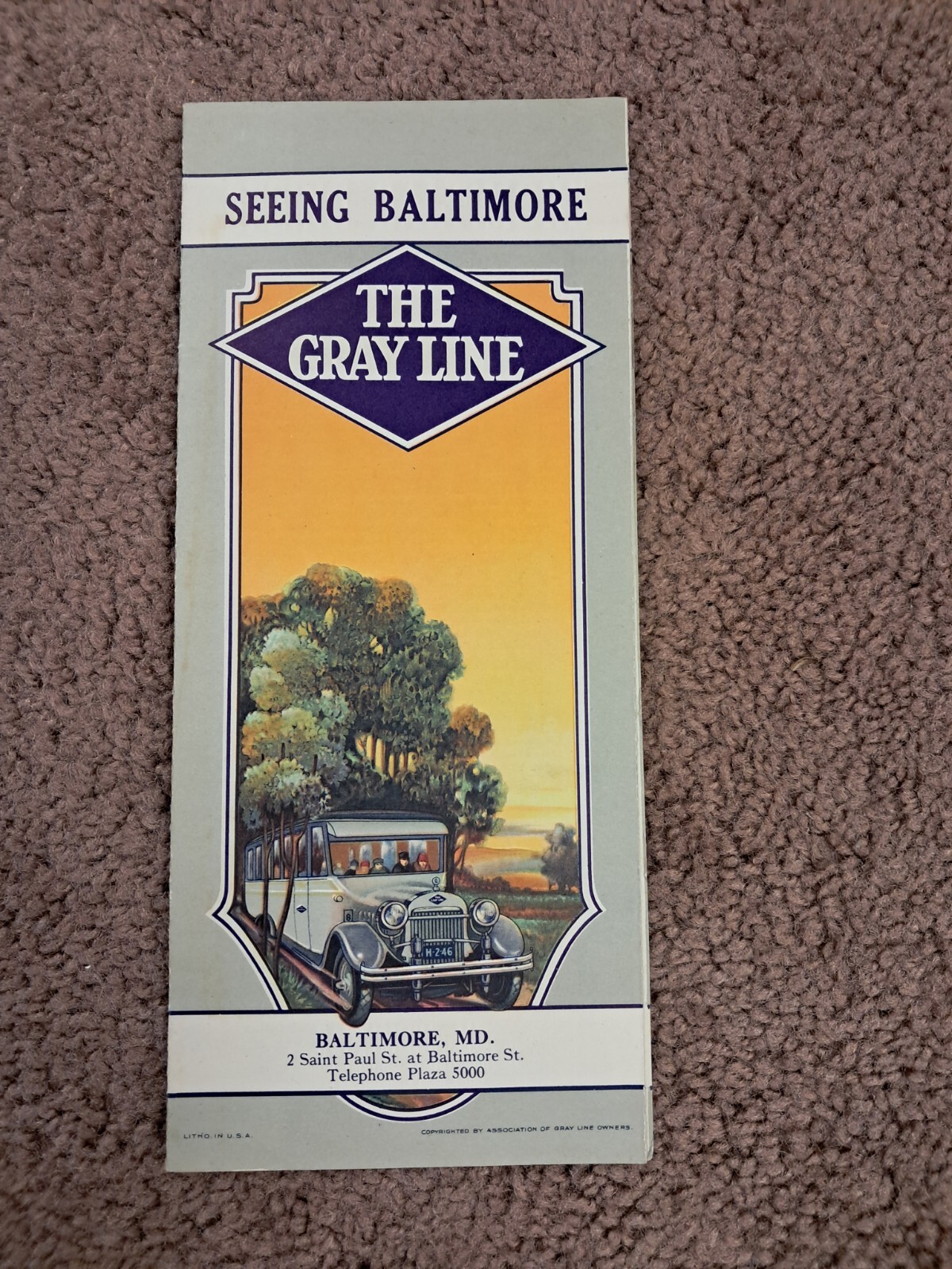 1928 Gray Line Seeing Baltimore MD Travel by Bus Brochure