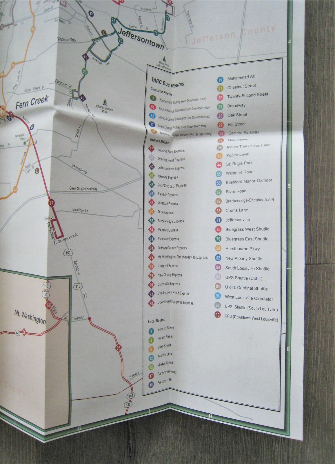 Lot of 2 (2004 and 2005) Tarc Transit Bus System Maps Louisville Kentucky KY