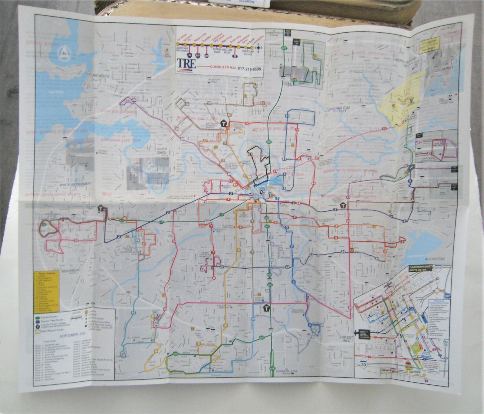 Lot of 8 Dallas Texas Area Bus Light Rail Trinity Railway Maps Timetables TX