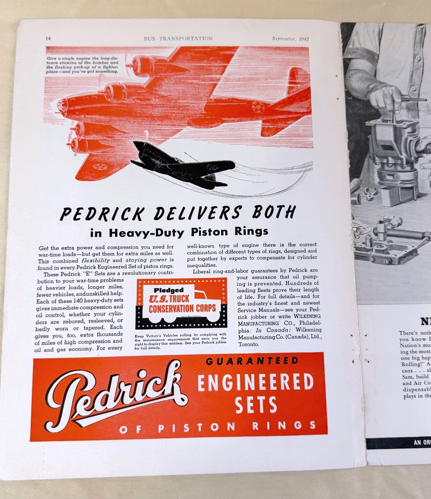 1940s NATIONAL PNEUMATIC Co WWII Ad Door Control Transit Industry War uncle sam