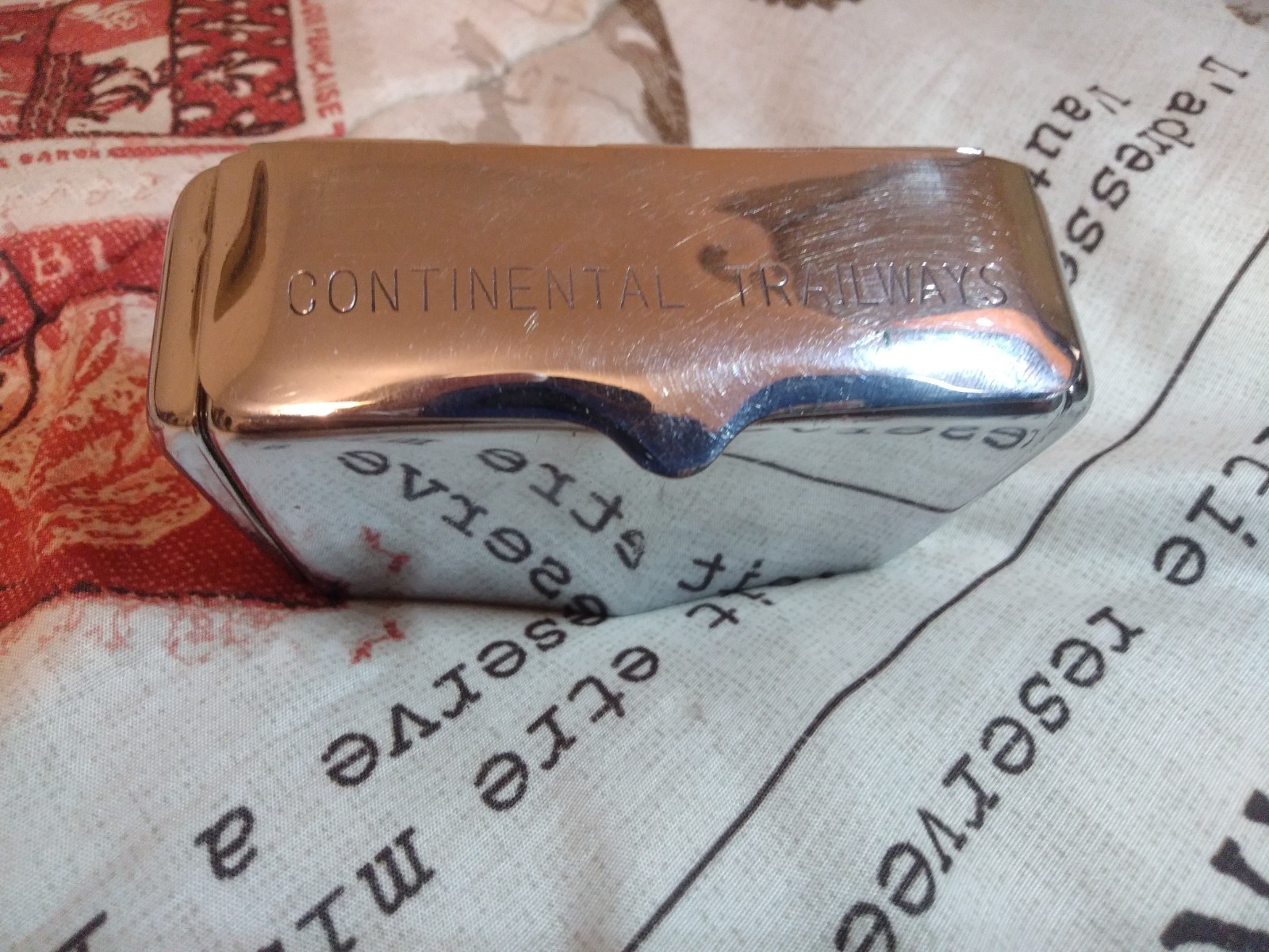 1950’s Continental Trailways Bus Org Ash tray Chrome Rare Rat Rod