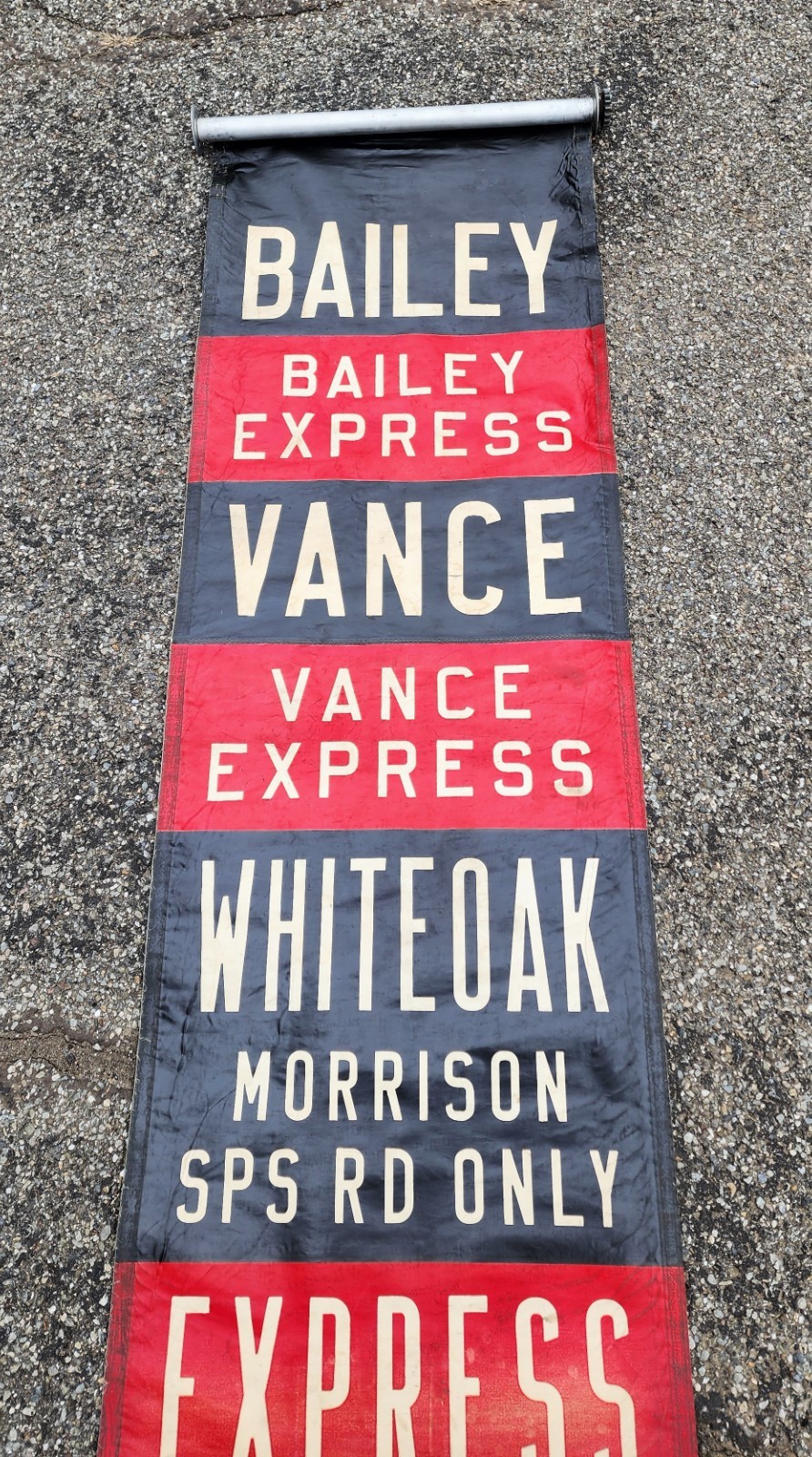 VINTAGE SOUTHERN COACH LINES BUS ROLL SIGN AVONDALE FOUST AIRPORT TENNASSEE