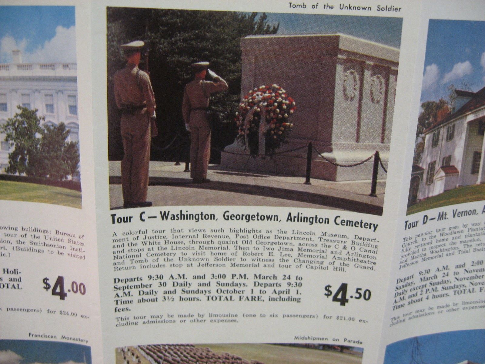 Vintage 1958 The Gray Line Brochure Washington DC Sightseeing Tours US Capitol