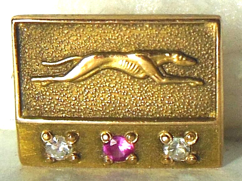 🚌 Greyhound Bus Co. 1/5 10K employee service award tie pin with real 💎’s