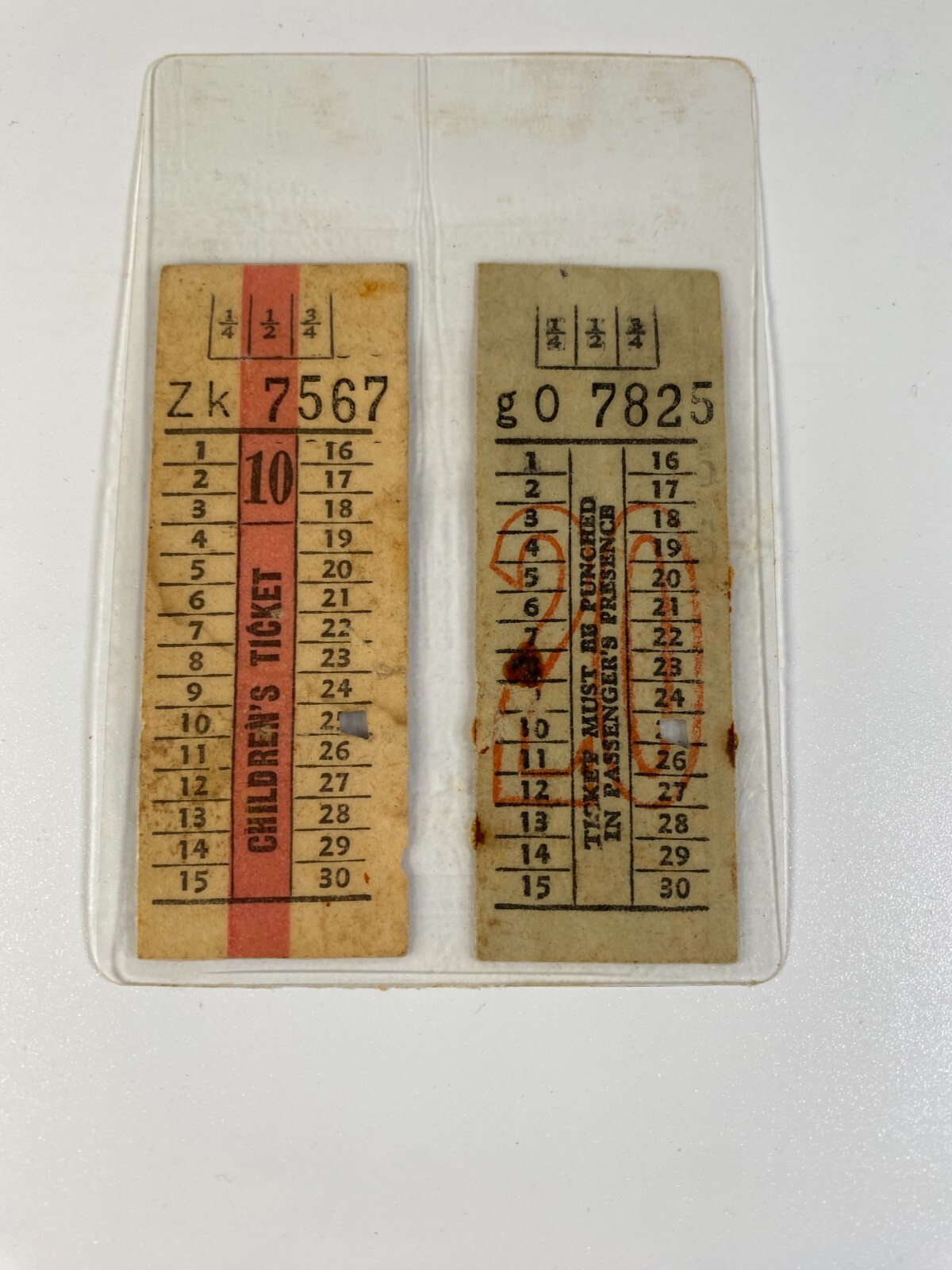 The Singapore Tracton Co. (1964) Ltd. Bus Ticket (20 cents & 10cents)