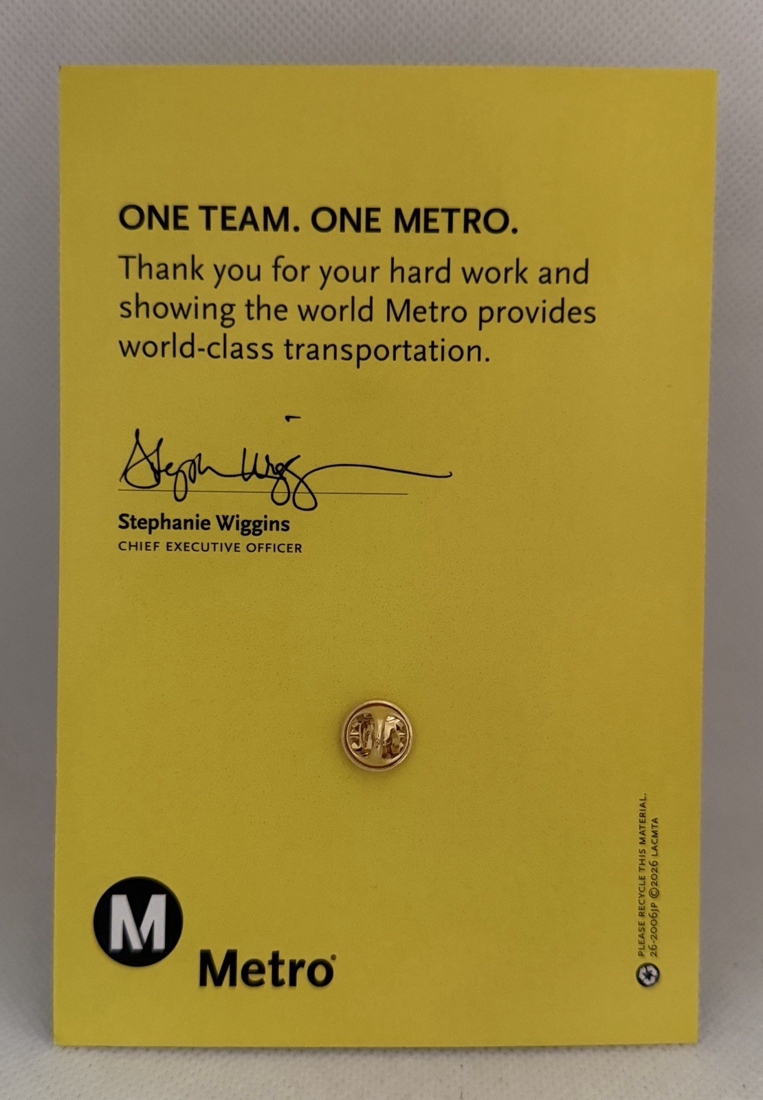 Los Angeles Metro Host City LA 2026 Commemorative FIFA World Cup Lapel Pin