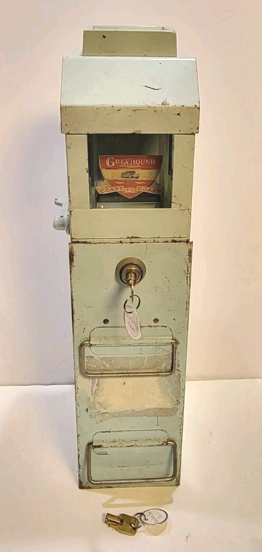Vintage Greyhound Lines Coast To Coast Euclid Treasury Bus Fare Box With Keys