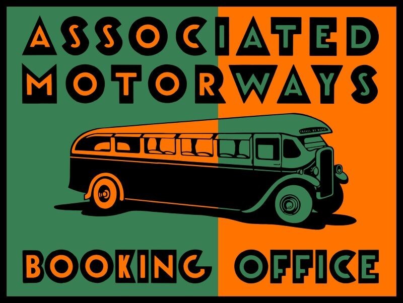 Associated Motorways Bus Svc. Booking Office NEW Metal Sign: 12×16 & Ships Free