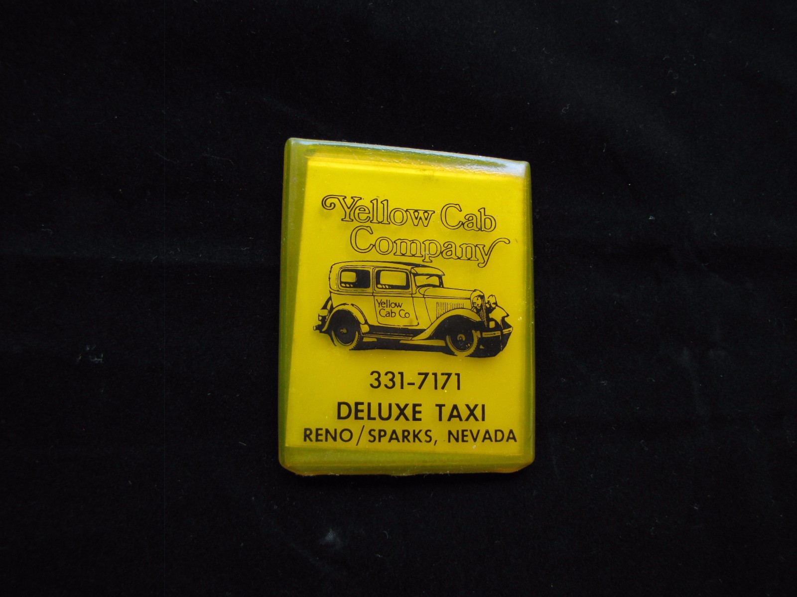 Yellow Cab Company mirror 2 1/8” X 2 3/4 ”