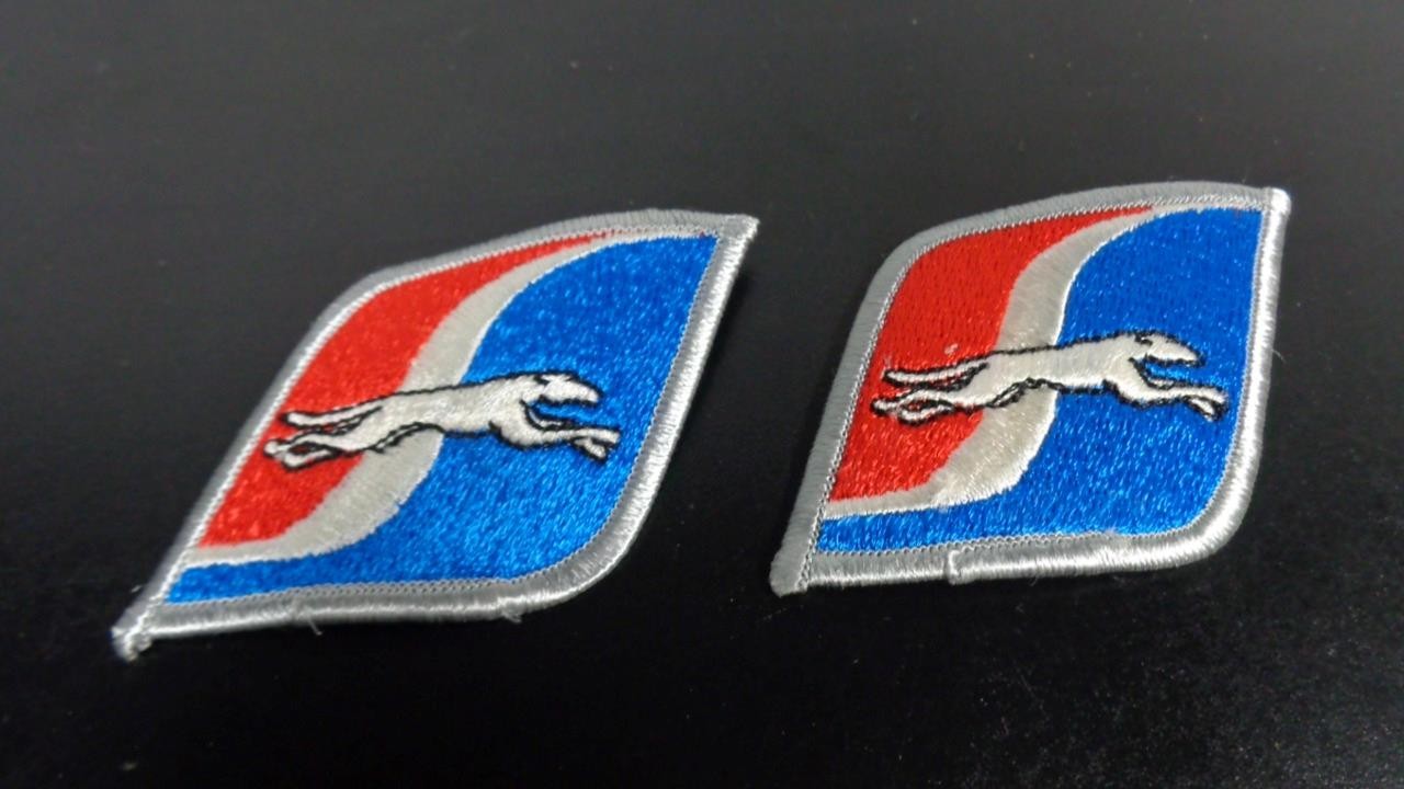 2 NEW OLD STOCK GREYHOUND BUS LINES PATCH SHOULDER JACKET SHIRT HAT NEVER USED