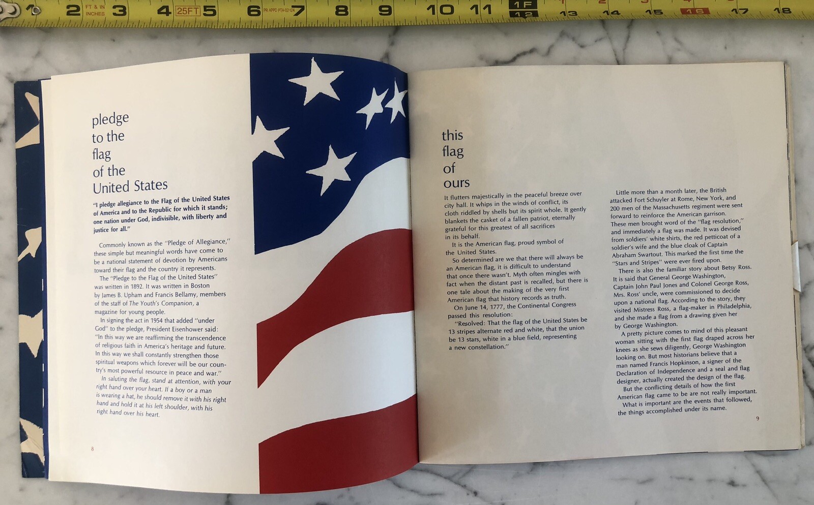 Rare Vintage 60’s Vegas Greyhound Bus USA Brochure Flag Patriot Veterans Book