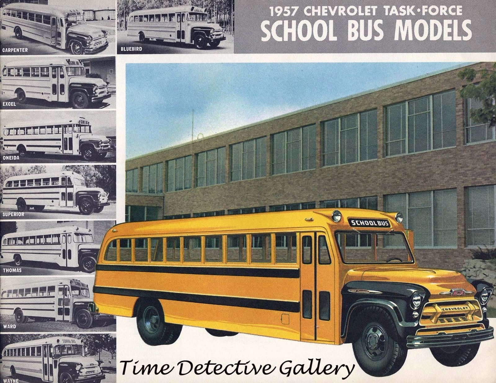 Vintage Chevrolet School Bus Ad – 1957 – Vintage Advertising Art Print