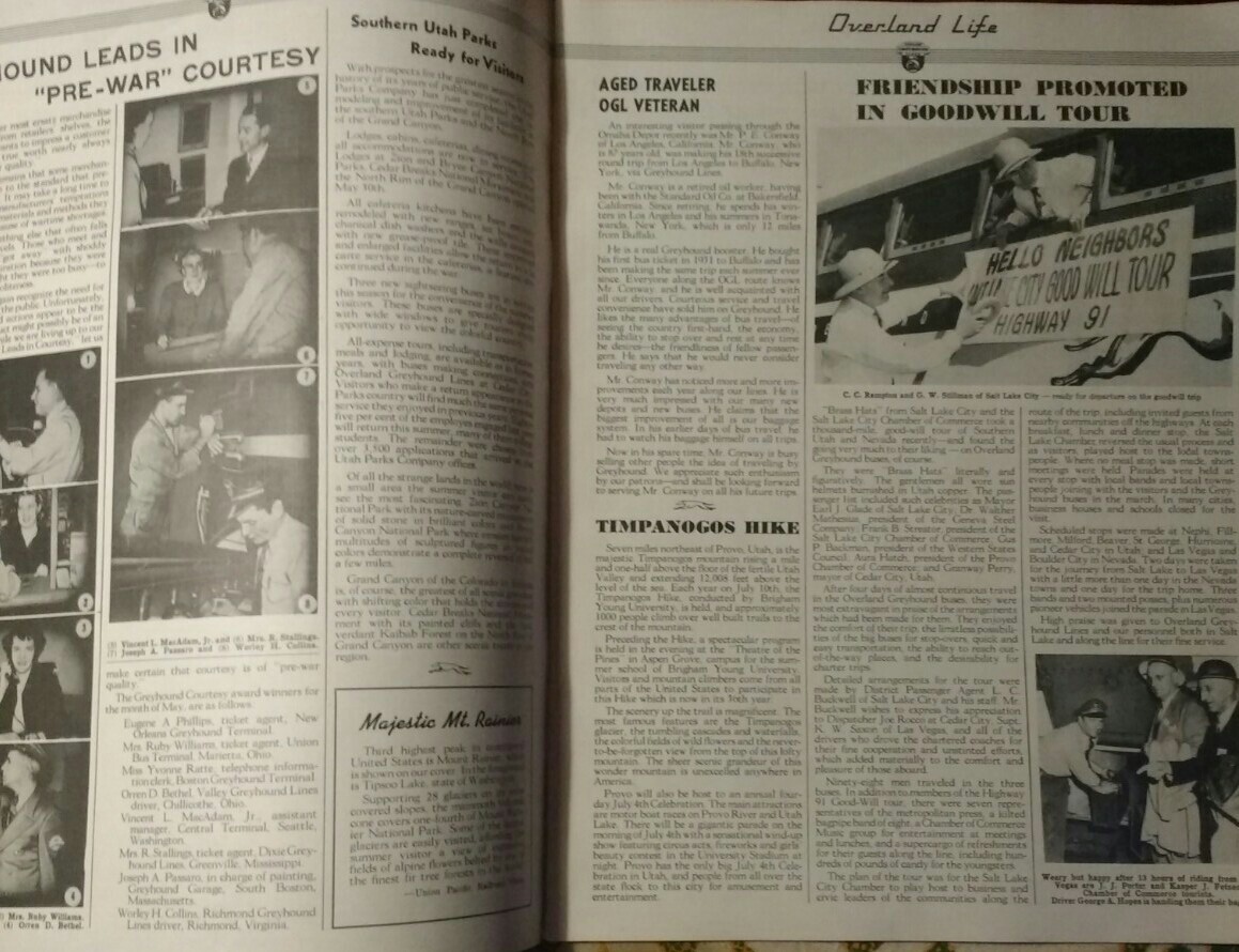 Vtg 1948 ‘Overland Life” Greyhound Bus Lines Magazine Advertising Brochure Promo