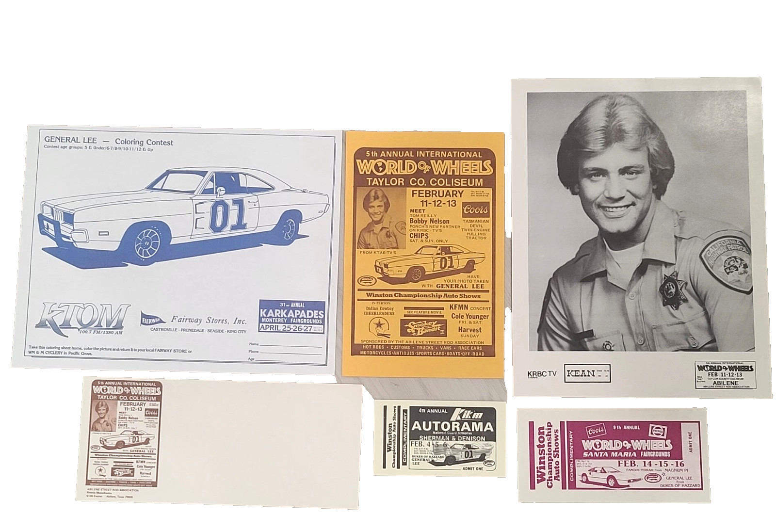 Dukes of Hazzad Vtg 80s AUTORAMA Auto Show Ticket WORLD OF WHEELS Hot Rod Event