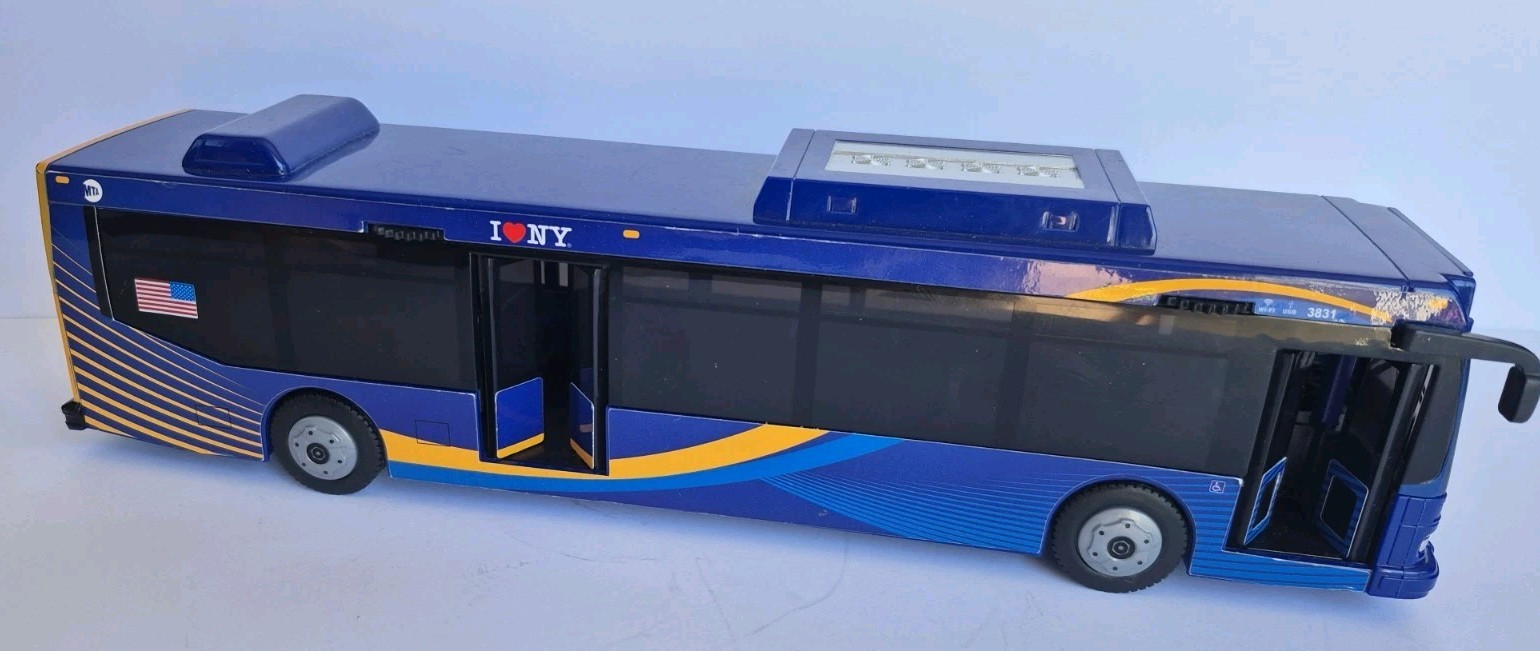 Officially Licensed MTA Bus Toy BLUE / ORANGE Back 32 ST. – 5TH AVE