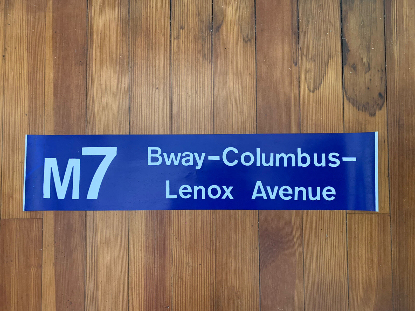 NY NYC BUS ROLL SIGN 1974 GM M7 BROADWAY COLUMBUS LENOX AVENUE HARLEM MANHATTAN