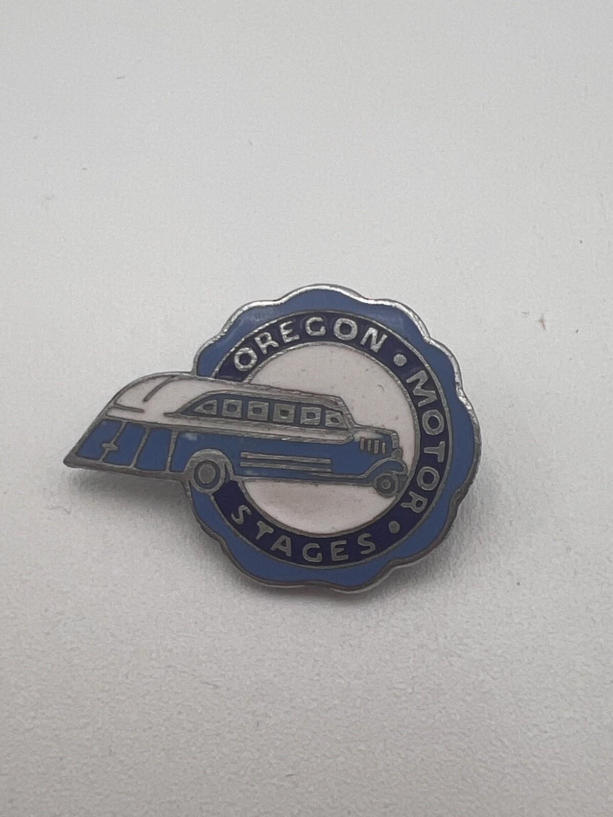 Vintage 1940s Oregon Motor Stages Bus Driver Hat Cap Badge Pin Rare