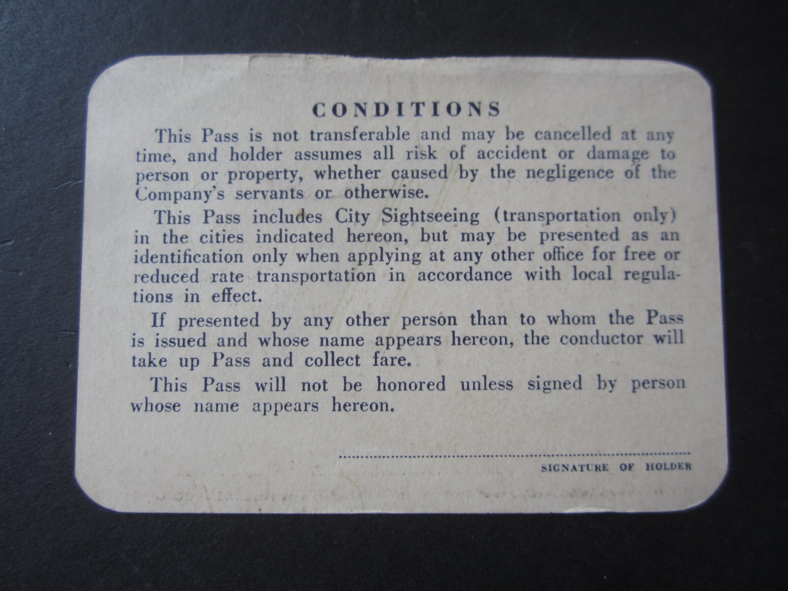 1933 – GRAY LINE MOTOR TOURS – PASS – 1933-1934