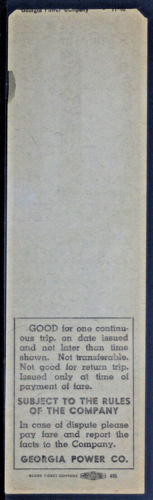 Pass – Georgia Power Company – Federal Prison Feeder Bus 1949 EPH162