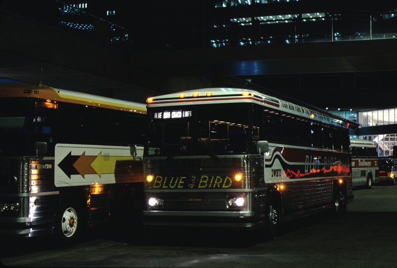 Blue Bird MCI bus Kodachrome original Kodak slide
