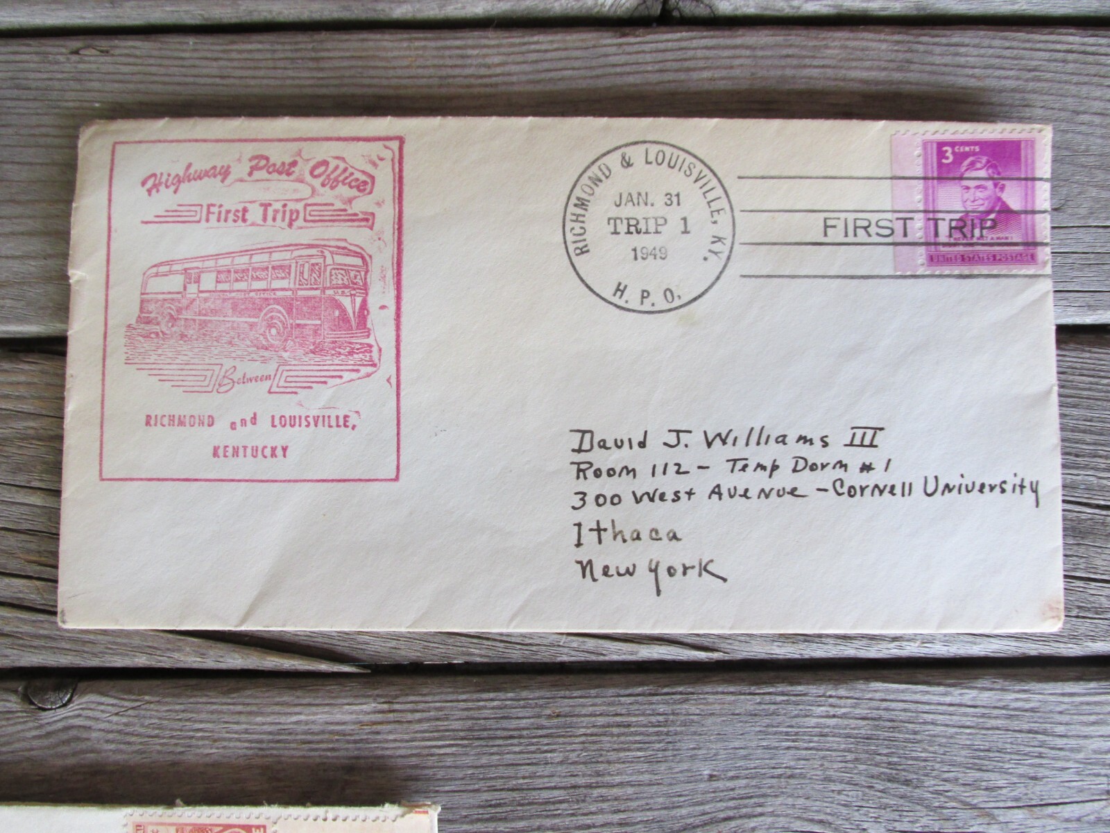 1949 BUS Highway Post Office FIRST TRIP Envelopes Stamps Will Rogers Fort Bliss