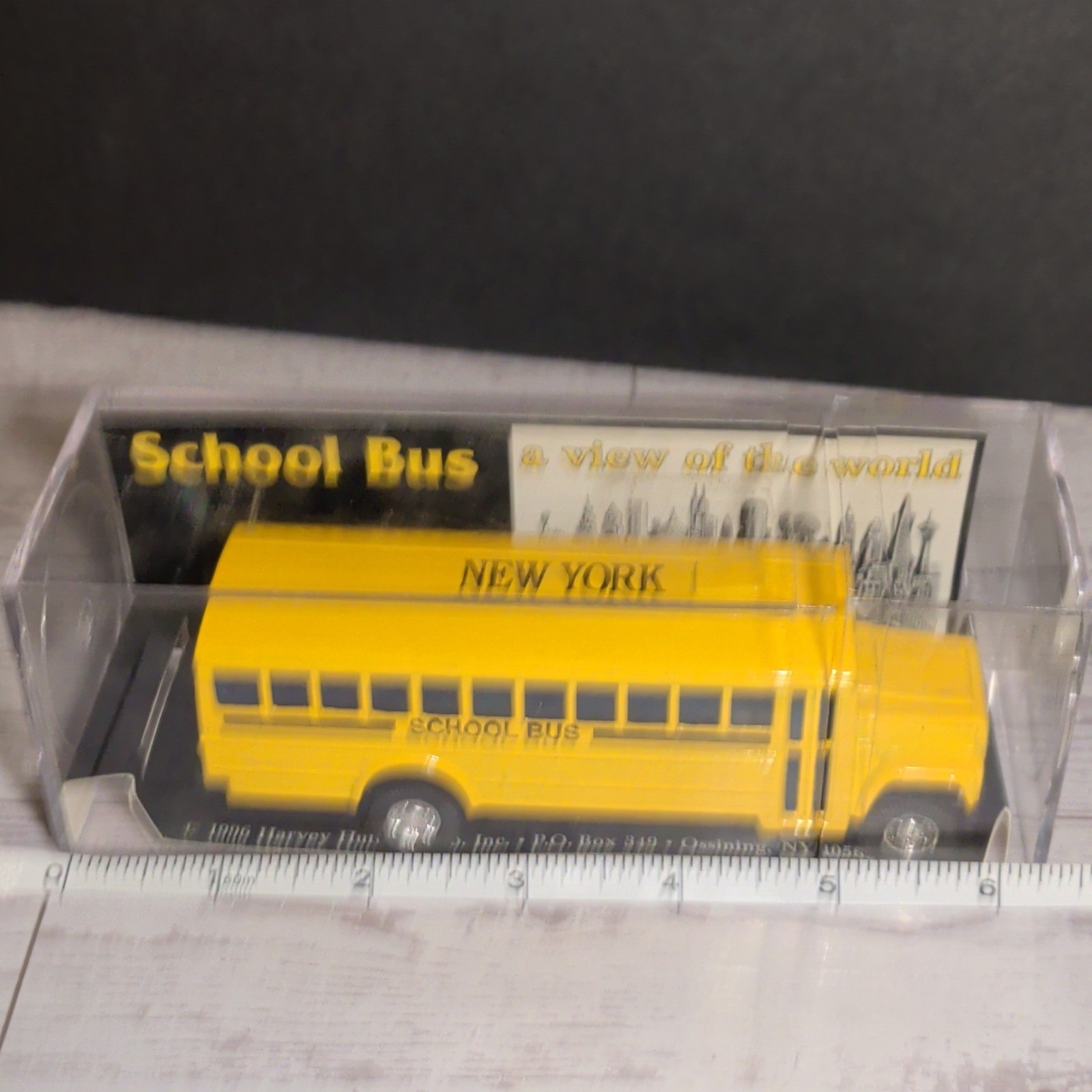Harvey Hutter 1996 New York School Bus Collectible Model with Display Case