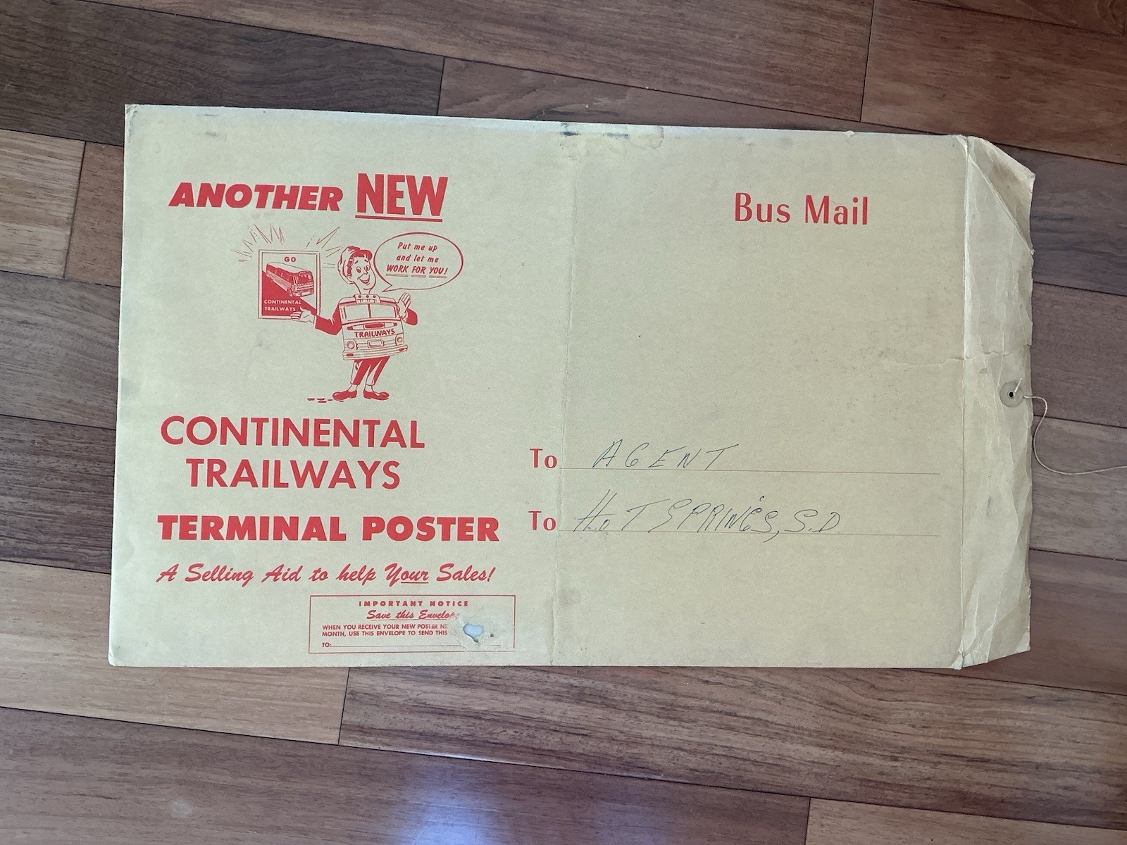 Vtg 1960s Continental Trailways Terminal Posters (3) w/ Rare Bus Mail Envelopes