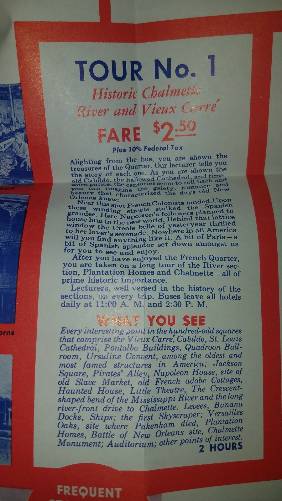Vintage The Gray Line “Seeing New Orleans” Bus Tours Brochure 1950s