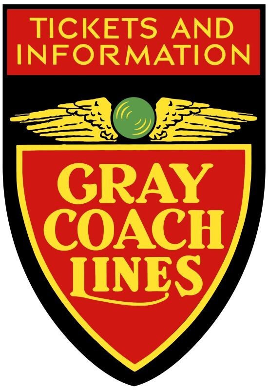Gray Coach Bus Lines Tickets & Info NEW Sign: 28″ Tall Diecut Style – USA Steel