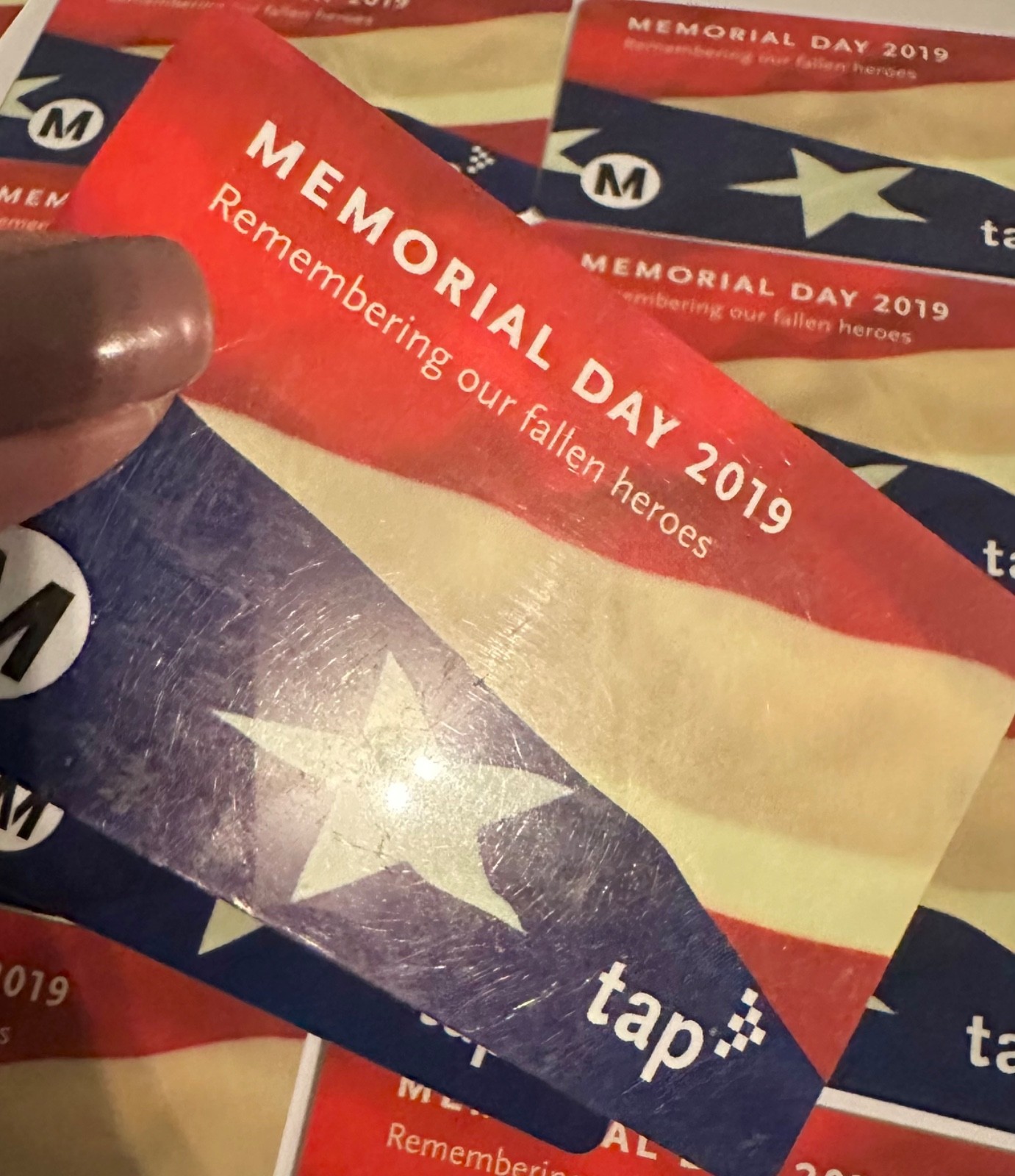 Metro TAP Card Memorial Day 2019 Bus Subway Transit Lmtd Edition NOT Loadable
