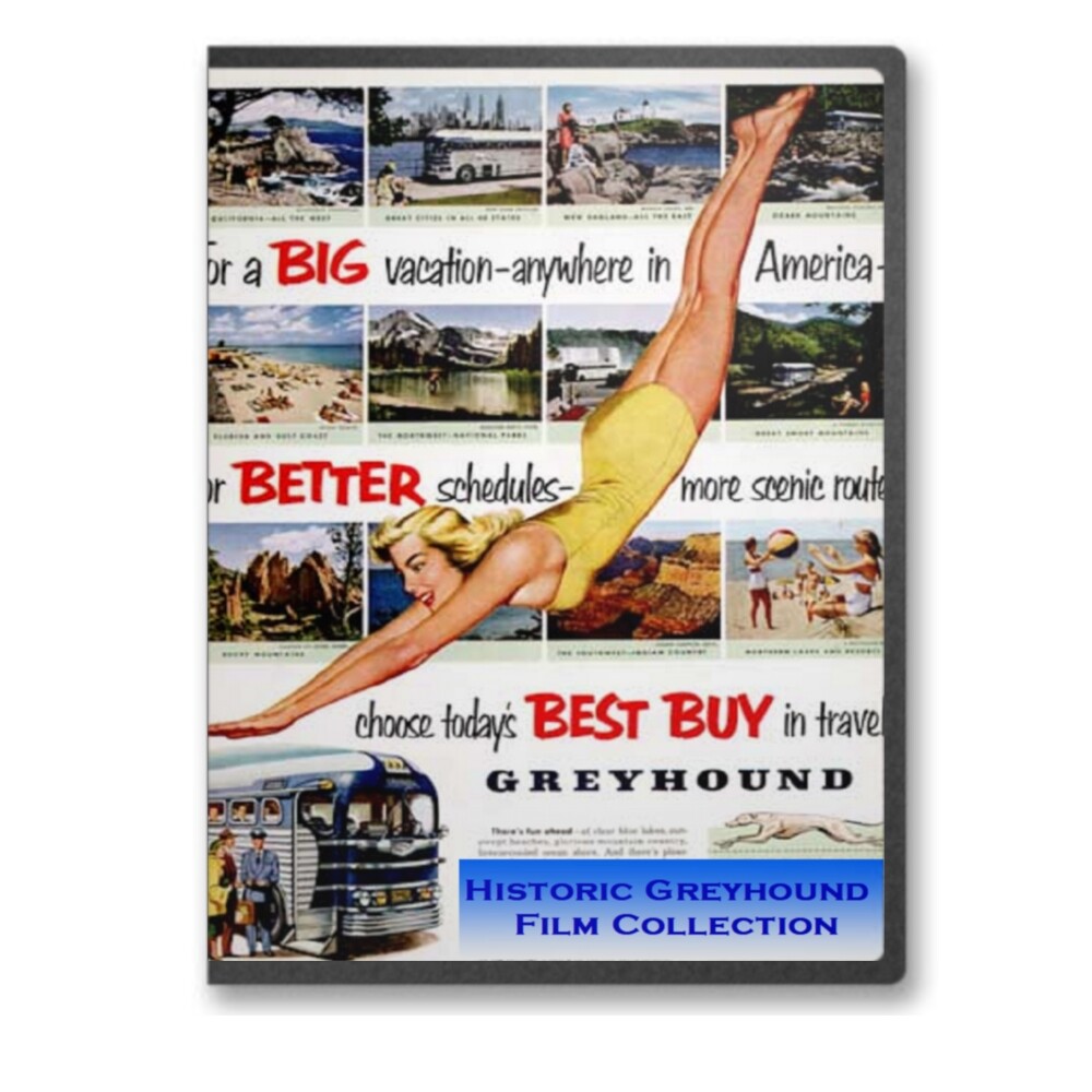 Vintage 40s-50s Greyhound Bus Tours & Travel Films DVD – A171