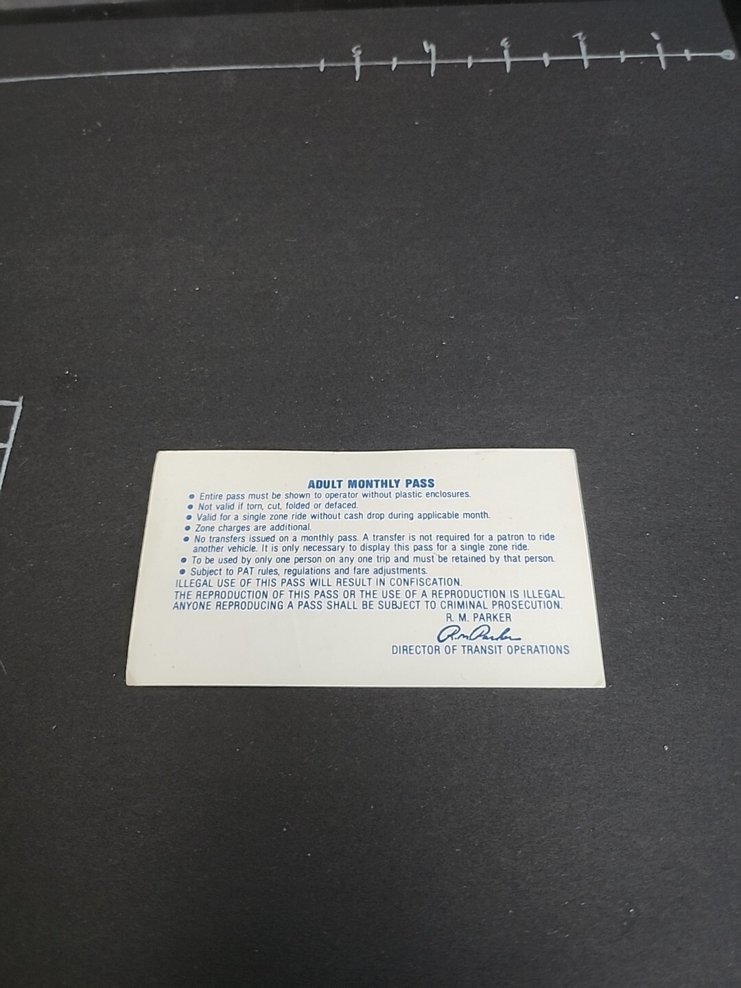 Vtg PAT Bus / Streetcar Monthly Pass Port Authority Allegheny County Rare 1984