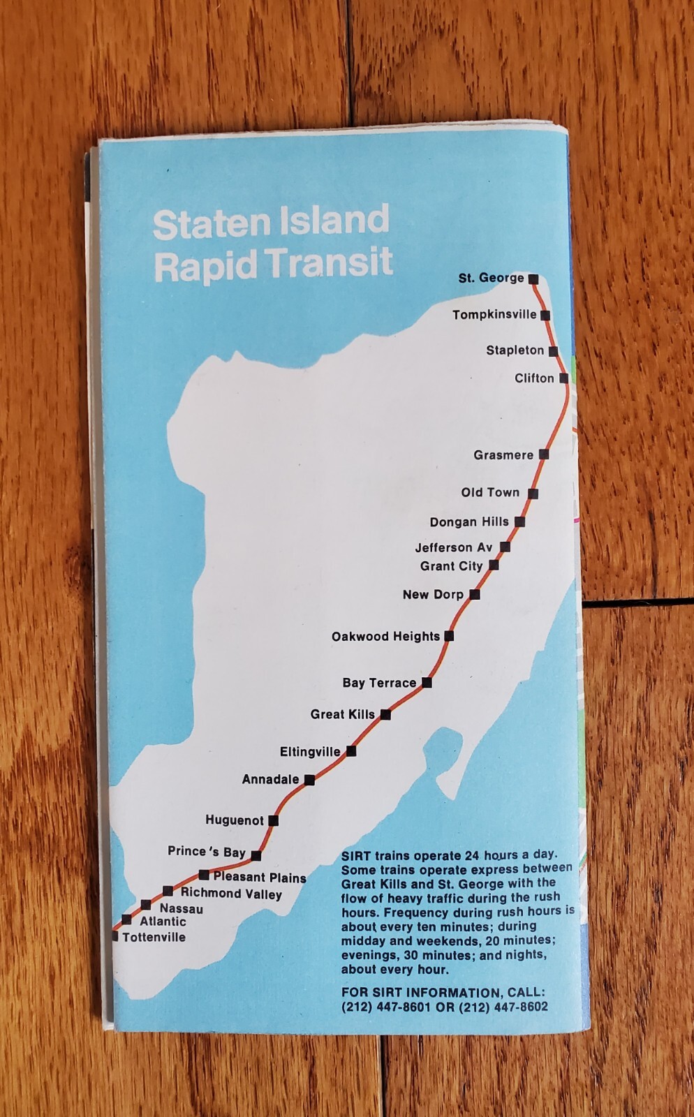 VINTAGE 1977 NYCTA NYC STATEN ISLAND BUS MAP MTA NEW YORK CITY TRANSIT AUTHORITY