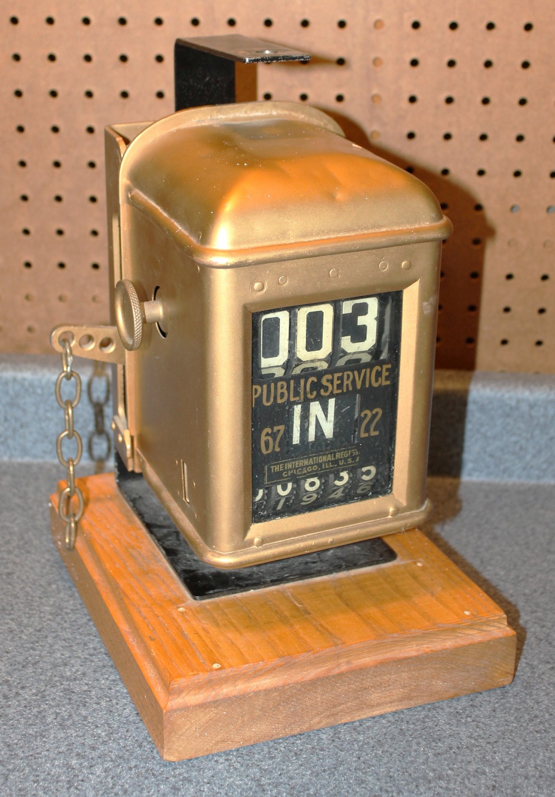 VINTAGE INTERNATIONAL REGISTER CO. STREETCAR TROLLEY FARE BOX COUNTER METER