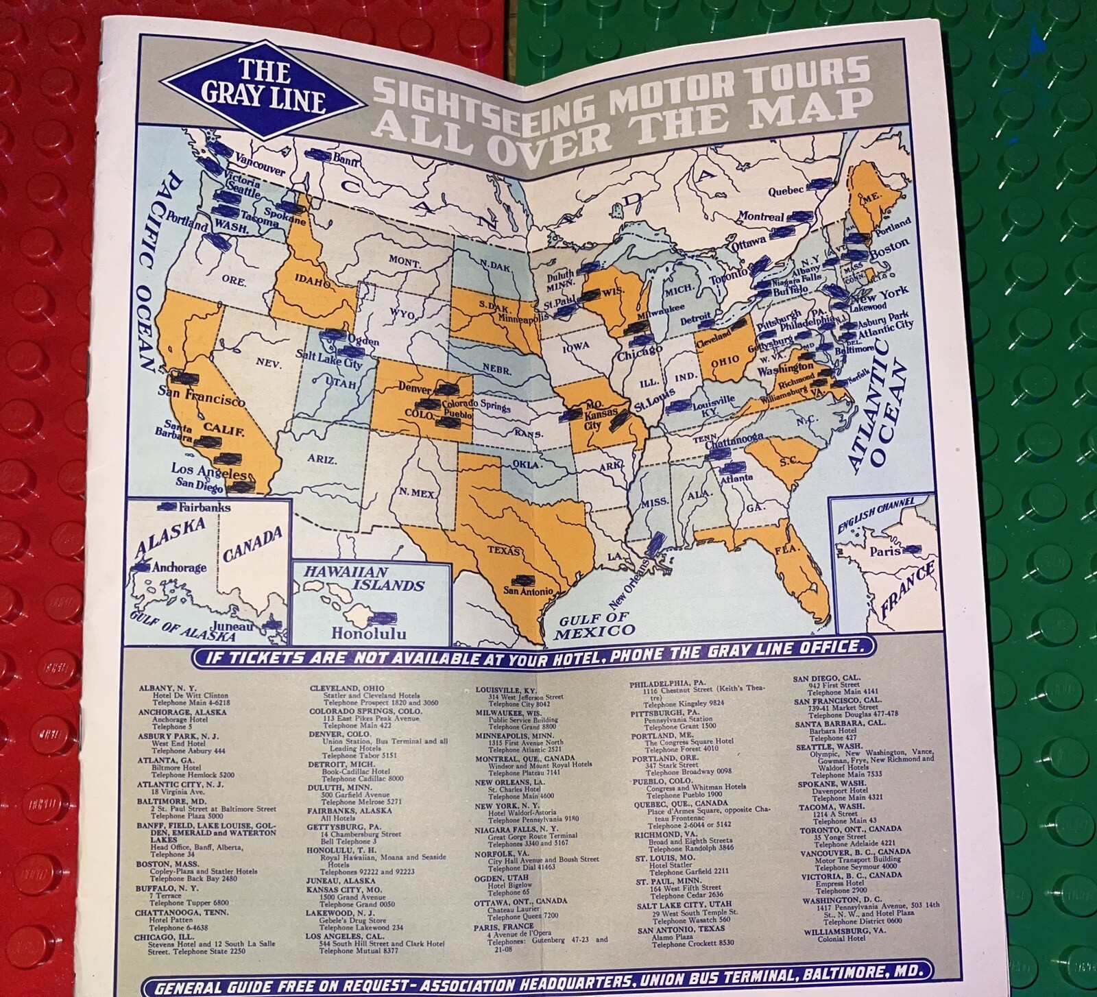 Vintage The Gray Line 1928 Advertising Seeing Washington DC Tour Guide