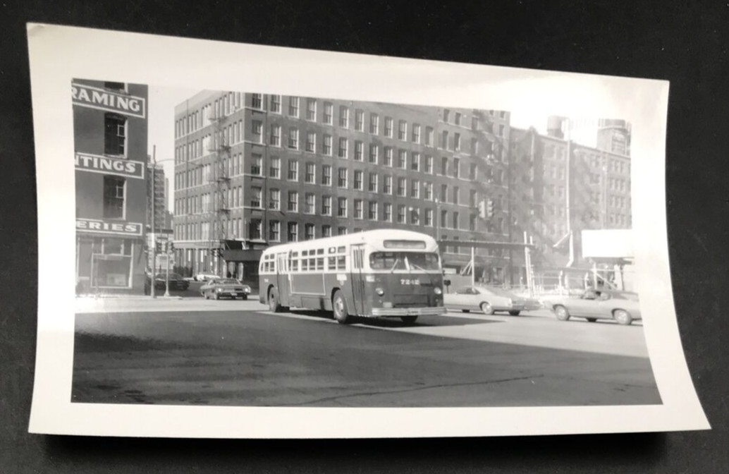 Bus Chicago Transit Authority CTA #7242 B&W Photograph