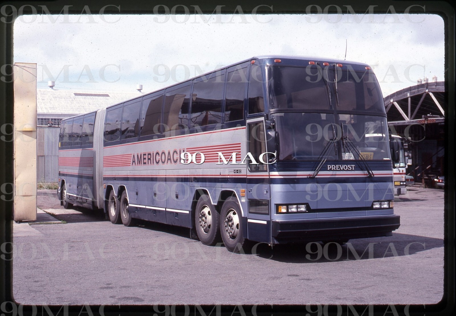 AMERICOACH. PREVOST ARTICULATED BUS. San Francisco (CA). Original Slide 1988.