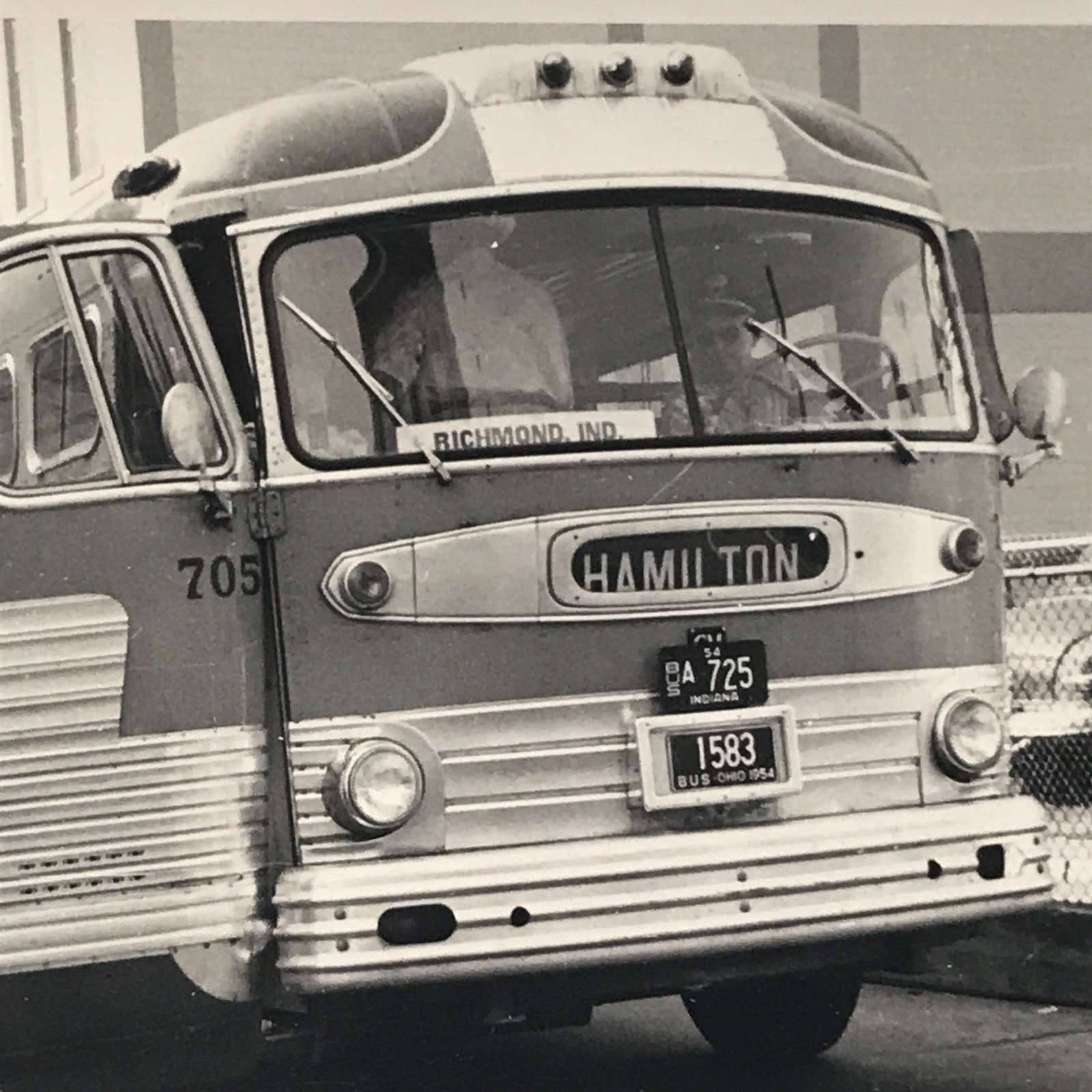 Ohio Bus Line Co #705 Bus Snapshot Photograph Hamilton Richmond Indiana