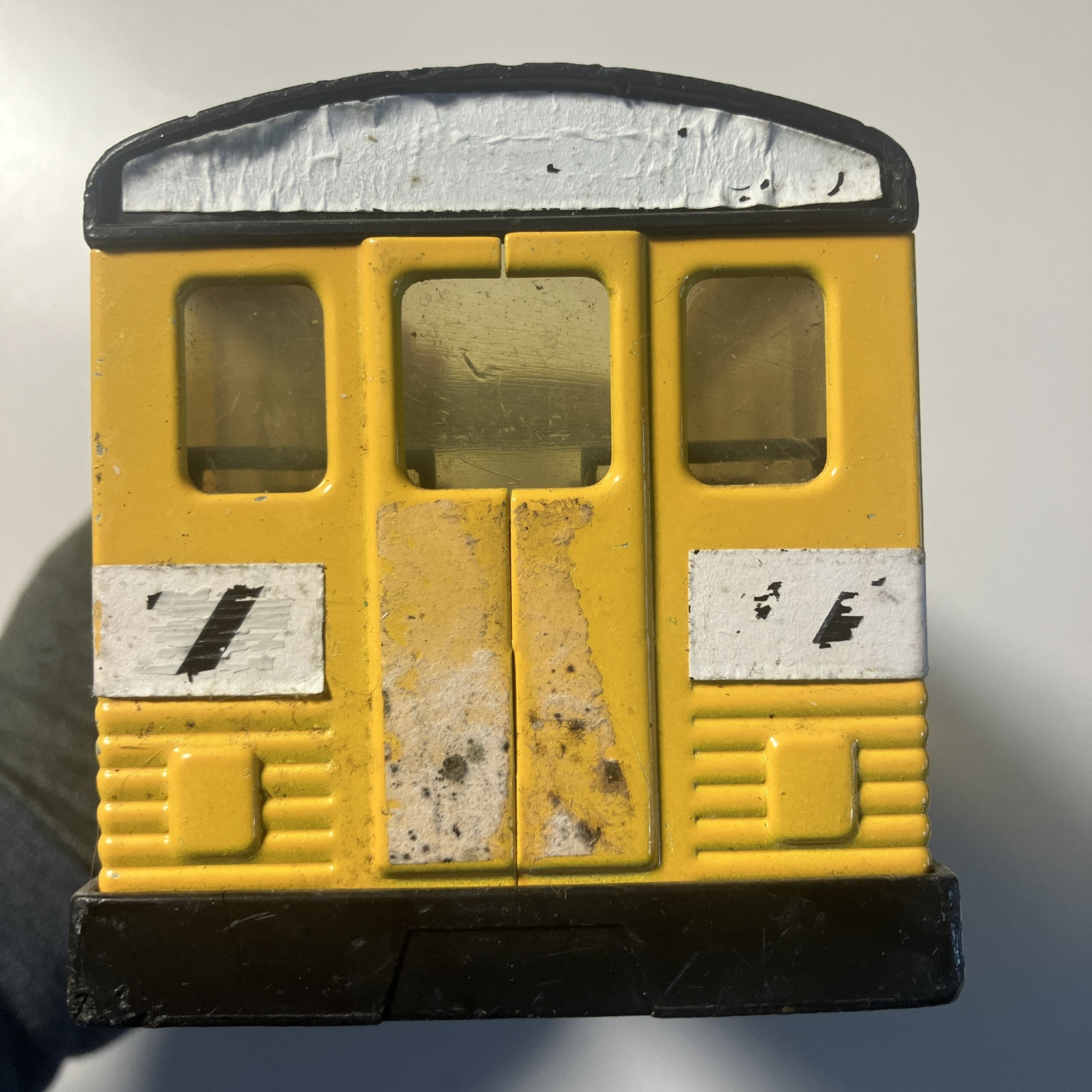 Vintage Buddy L School Bus 9.5″ Open Top Black Wheels Toy Vehicle USED