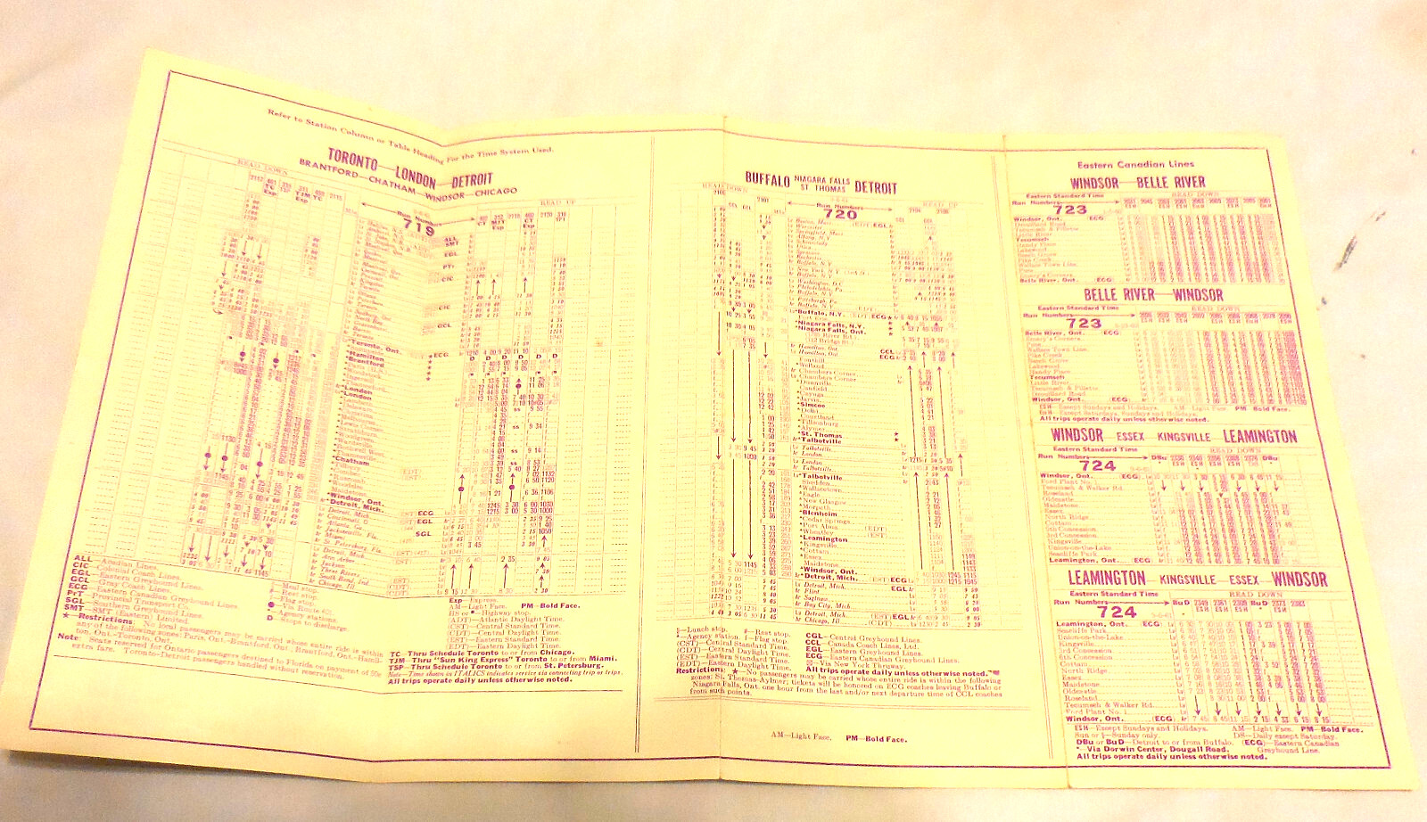 1961 ad Greyhound Lines Of Canada Bus Time Tables Sept 6 – Oct 29 Brochure VTG