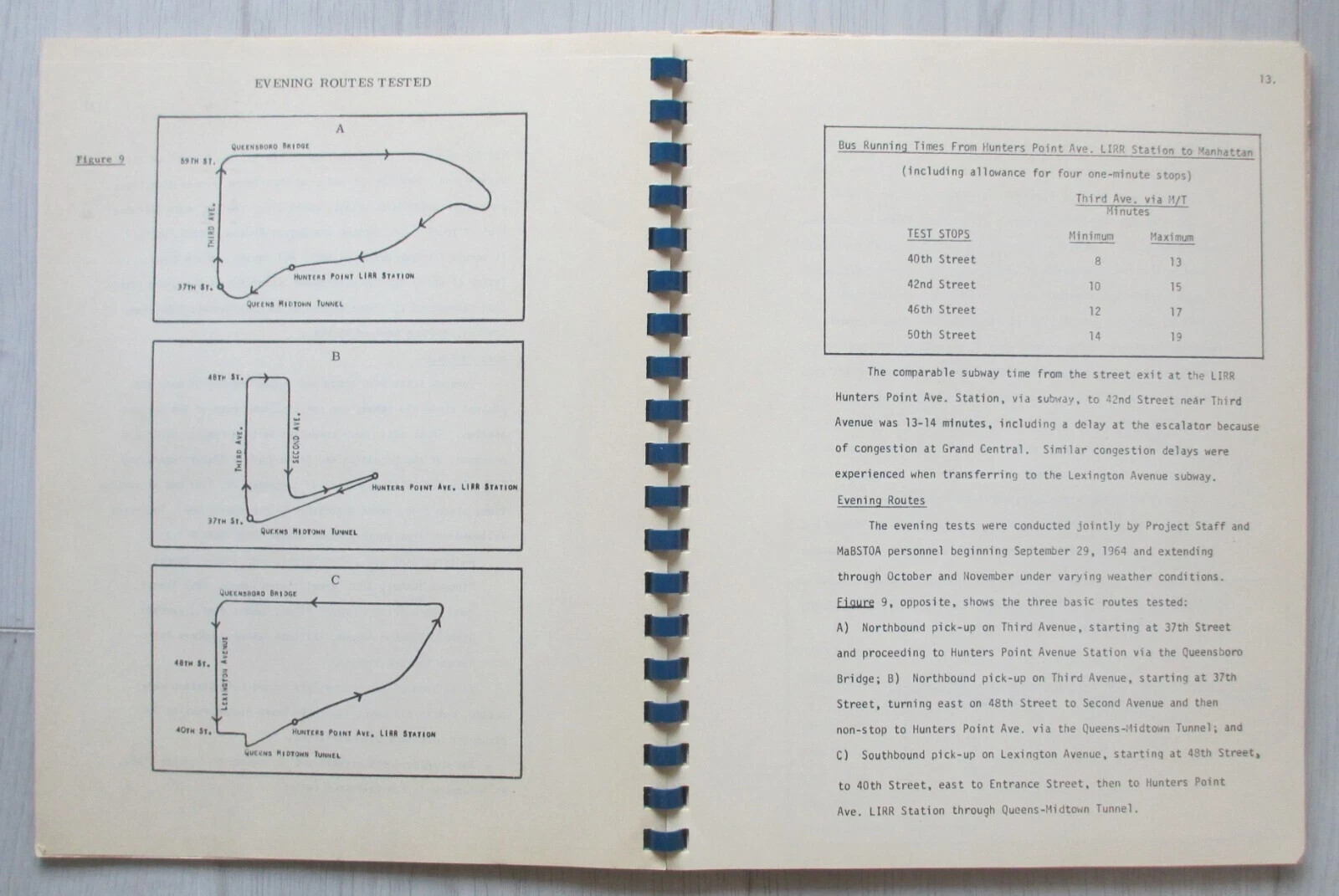 Vintage 1965 City of New York Queens Long Island Shuttle Bus Proposal Book