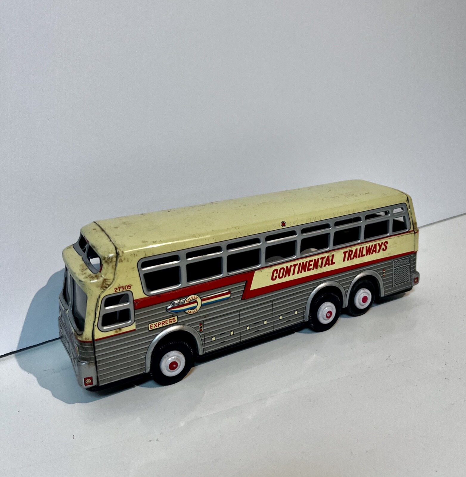 Vintage Tin Toy Continental Trailways Bus Made in Japan