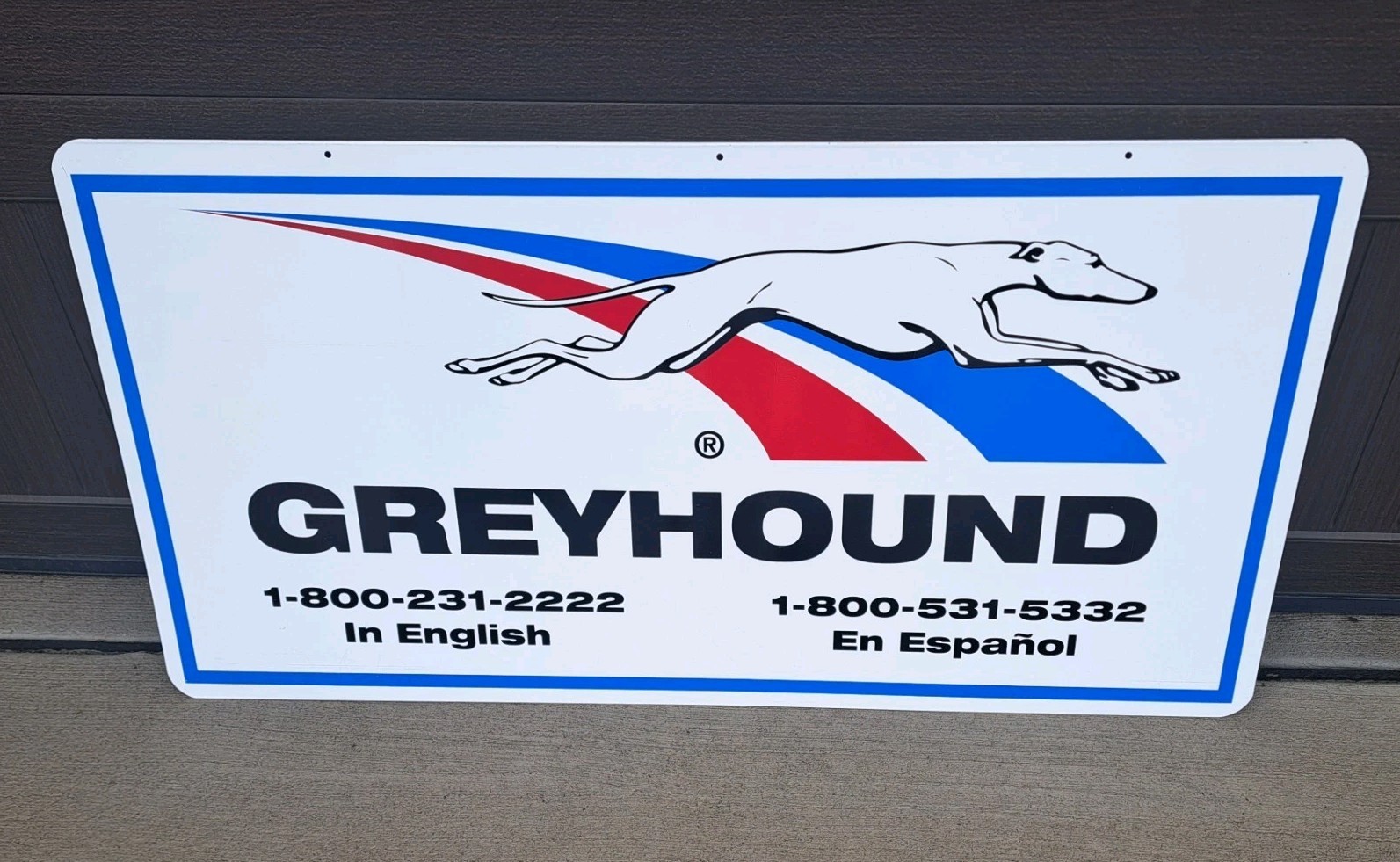 Greyhound Bus Lines Metal Sign 4 x 2′ Vintage Advertising NICE c1990s REAL