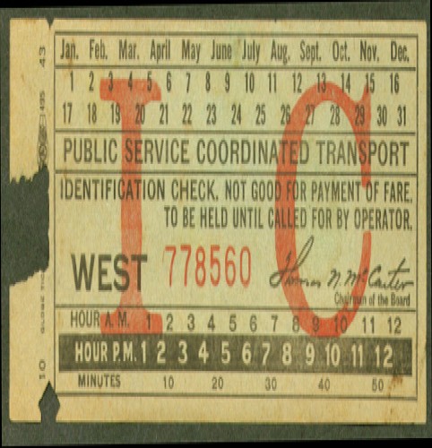 Public Service Coordinated Trans WB transfer 1943 NJ