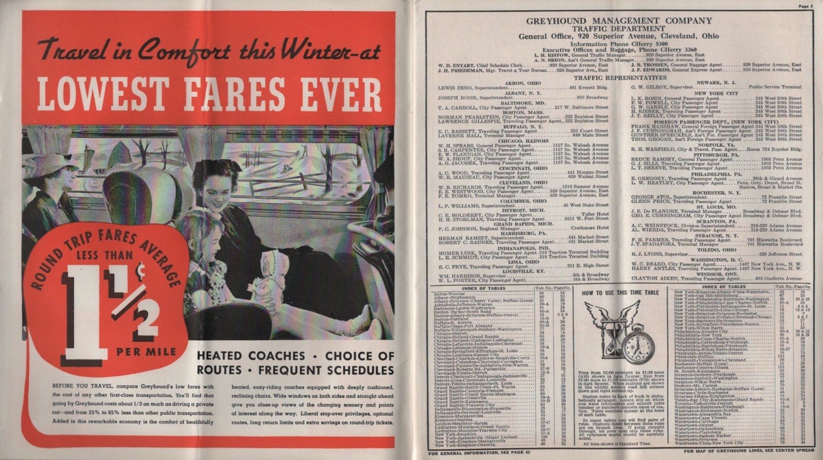 1937 GREYHOUND BUS WINTER SCHEDULE TIME TABLES NEW YORK NEW JERSEY FLORIDA MASS